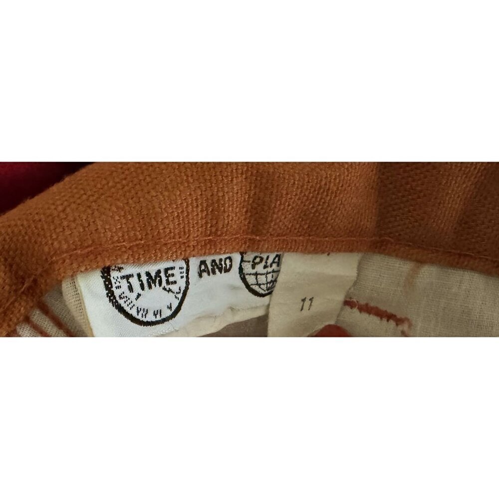 Vintage CANDIE'S Khaki Brown Rust Utility Midi Skirt 80s / 90s Size 25 - Picture 7 of 8